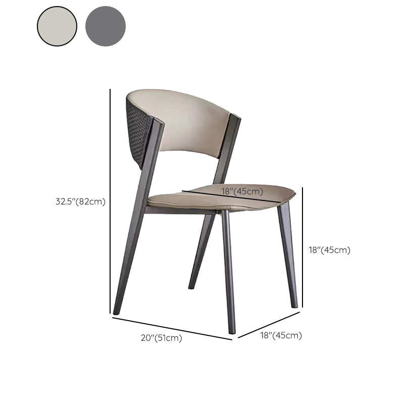 Modern Home Chair Open Back Dining Side Chair with Metal Legs