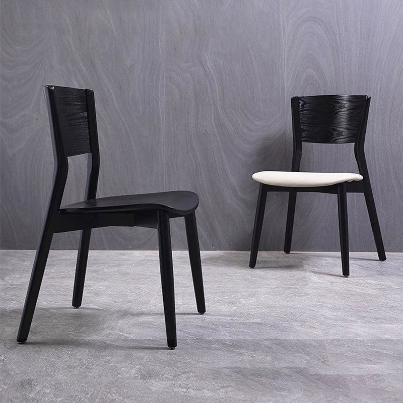 Silla lateral moderna de madera sólida silla de comedor de espalda abierta para el hogar