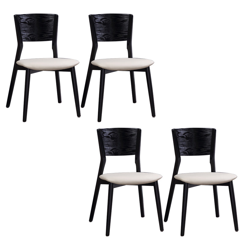 Silla lateral moderna de madera sólida silla de comedor de espalda abierta para el hogar