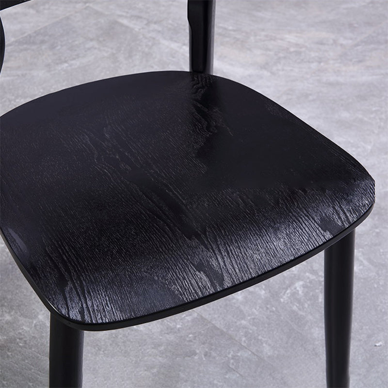 Silla lateral moderna de madera sólida silla de comedor de espalda abierta para el hogar