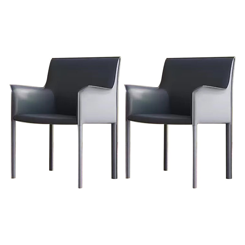 Moderne stijl armstoel leer stevige achterste eetkamerstoel voor thuisgebruik