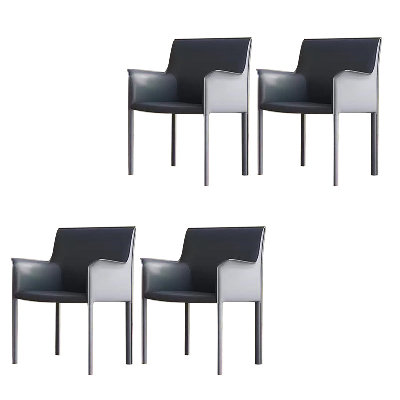 Moderne stijl armstoel leer stevige achterste eetkamerstoel voor thuisgebruik