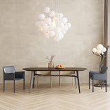 Moderne stijl armstoel leer stevige achterste eetkamerstoel voor thuisgebruik