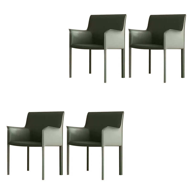 Moderne stijl armstoel leer stevige achterste eetkamerstoel voor thuisgebruik