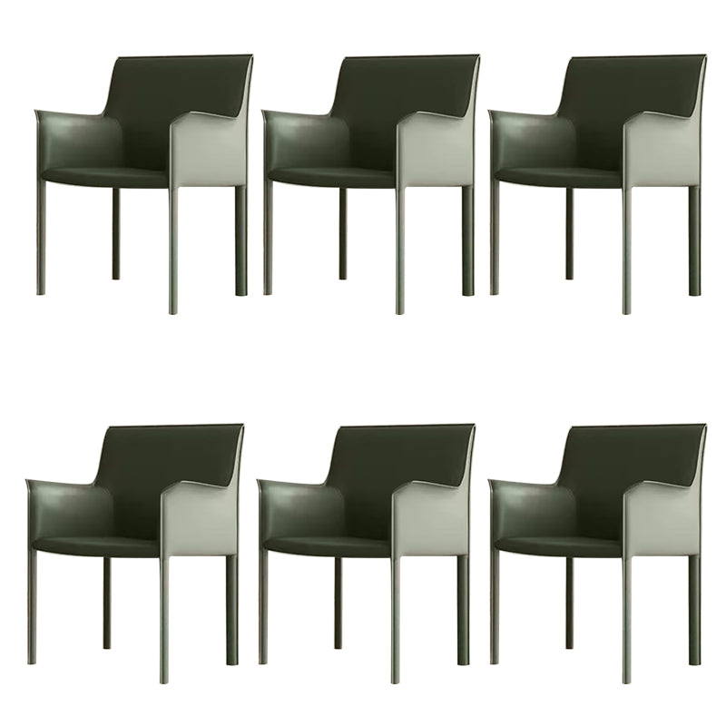 Moderne stijl armstoel leer stevige achterste eetkamerstoel voor thuisgebruik