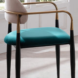 Sedia a braccio in stile glam velluto sedia da pranzo aperta per uso domestico