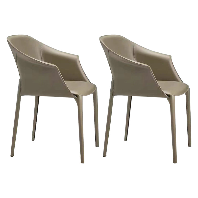 Moderne stijl armstoel leer binnen eetkamerstoel voor thuisgebruik