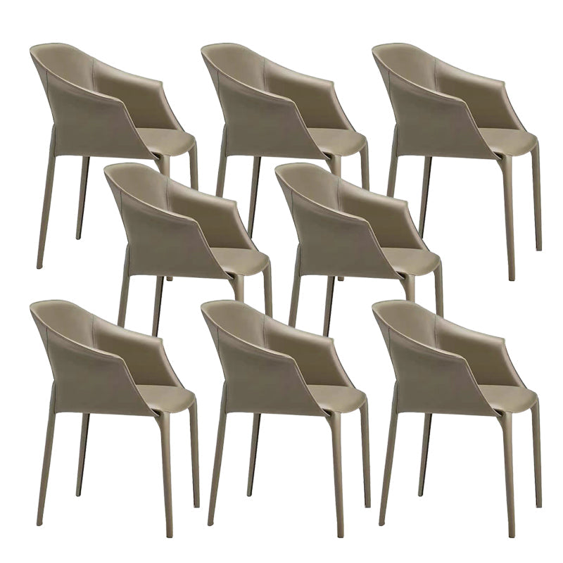 Moderne stijl armstoel leer binnen eetkamerstoel voor thuisgebruik