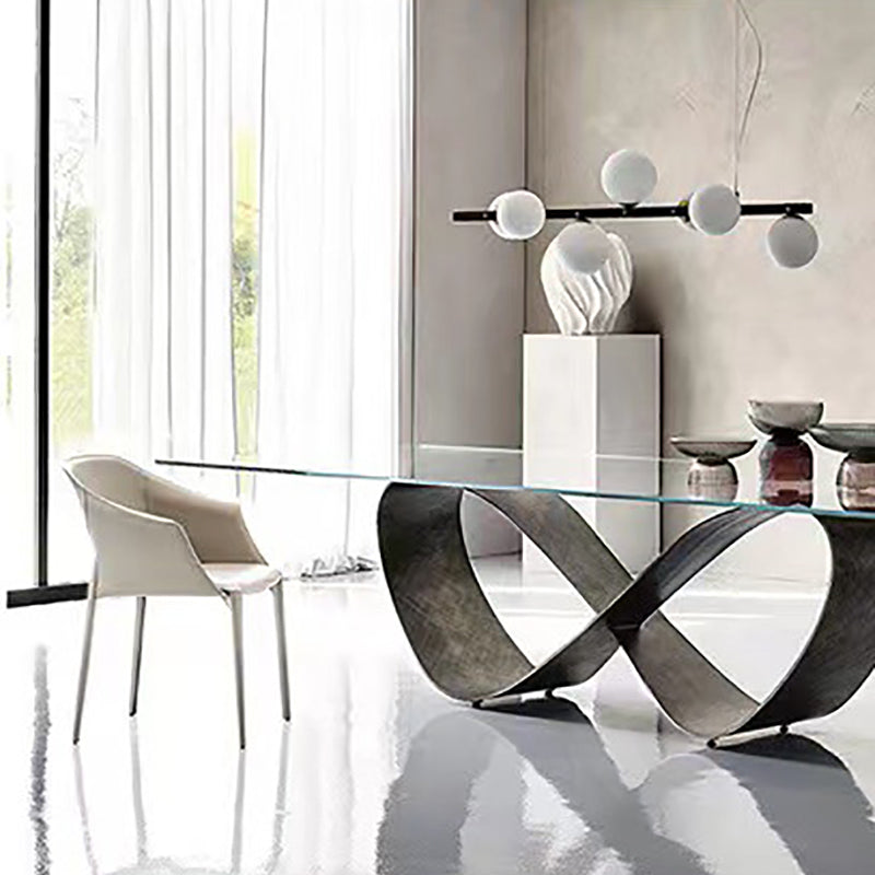 Moderne stijl armstoel leer binnen eetkamerstoel voor thuisgebruik