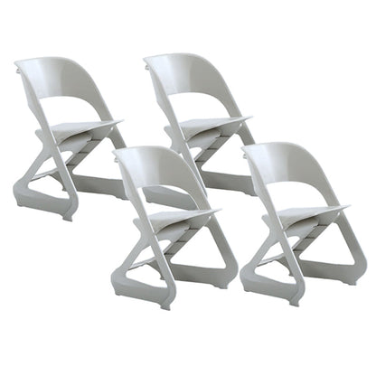 Contemporary Plastic Dining Armless Chair Kitchen Open Back Chair for Home