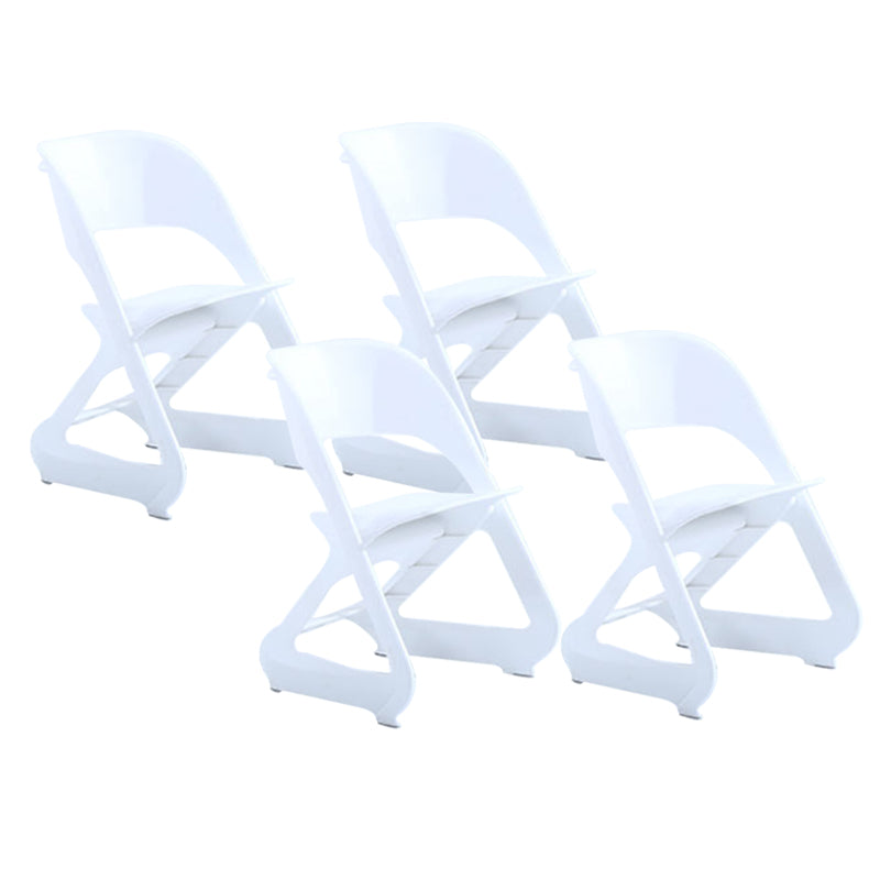 Contemporary Plastic Dining Armless Chair Kitchen Open Back Chair for Home