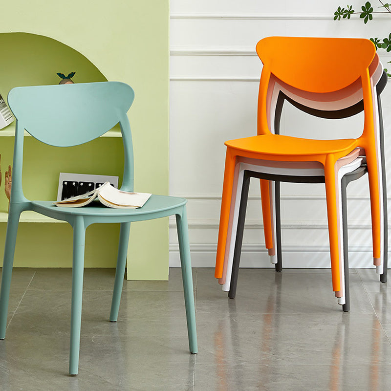 Contemporary Kitchen Dining Chair Plastic Open Back Side Chair