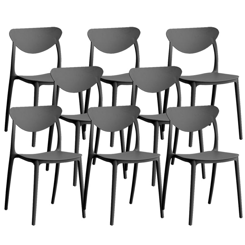 Contemporary Kitchen Dining Chair Plastic Open Back Side Chair