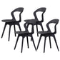 Contemporary Kitchen Dining Chair Vinyl Open Back Side Chair Black 4 Piece Set Clearhalo 'Dining Chairs' 'Dining Tables & Seating' 'dining_chair' 'furn' 'furn_dining_chair' 'Furniture' 'Kitchen & Dining Furniture' 6452727