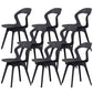 Contemporary Kitchen Dining Chair Vinyl Open Back Side Chair Black 8 Piece Set Clearhalo 'Dining Chairs' 'Dining Tables & Seating' 'dining_chair' 'furn' 'furn_dining_chair' 'Furniture' 'Kitchen & Dining Furniture' 6452729