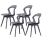 Contemporary Kitchen Dining Chair Vinyl Open Back Side Chair Grey 4 Piece Set Clearhalo 'Dining Chairs' 'Dining Tables & Seating' 'dining_chair' 'furn' 'furn_dining_chair' 'Furniture' 'Kitchen & Dining Furniture' 6452731