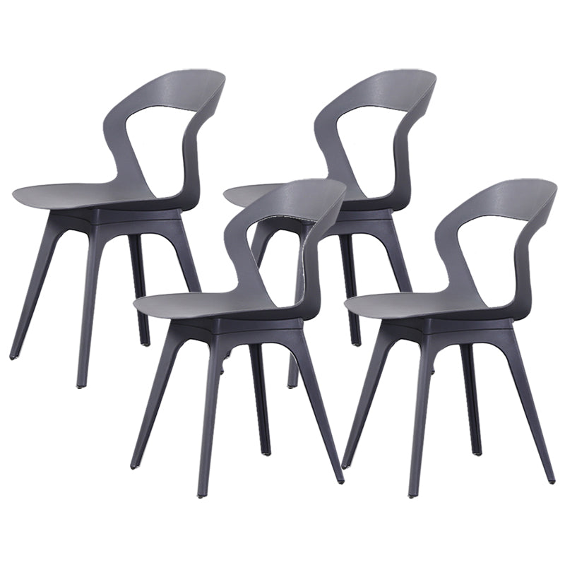 Contemporary Kitchen Dining Chair Vinyl Open Back Side Chair Grey 4 Piece Set Clearhalo 'Dining Chairs' 'Dining Tables & Seating' 'dining_chair' 'furn' 'furn_dining_chair' 'Furniture' 'Kitchen & Dining Furniture' 6452731
