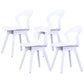 Contemporary Kitchen Dining Chair Vinyl Open Back Side Chair White 4 Piece Set Clearhalo 'Dining Chairs' 'Dining Tables & Seating' 'dining_chair' 'furn' 'furn_dining_chair' 'Furniture' 'Kitchen & Dining Furniture' 6452735