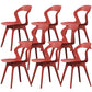 Contemporary Kitchen Dining Chair Vinyl Open Back Side Chair Red 8 Piece Set Clearhalo 'Dining Chairs' 'Dining Tables & Seating' 'dining_chair' 'furn' 'furn_dining_chair' 'Furniture' 'Kitchen & Dining Furniture' 6452741