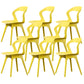 Contemporary Kitchen Dining Chair Vinyl Open Back Side Chair Yellow 8 Piece Set Clearhalo 'Dining Chairs' 'Dining Tables & Seating' 'dining_chair' 'furn' 'furn_dining_chair' 'Furniture' 'Kitchen & Dining Furniture' 6452745