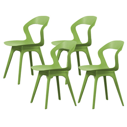 Contemporary Kitchen Dining Chair Vinyl Open Back Side Chair Green 4 Piece Set Clearhalo 'Dining Chairs' 'Dining Tables & Seating' 'dining_chair' 'furn' 'furn_dining_chair' 'Furniture' 'Kitchen & Dining Furniture' 6452746