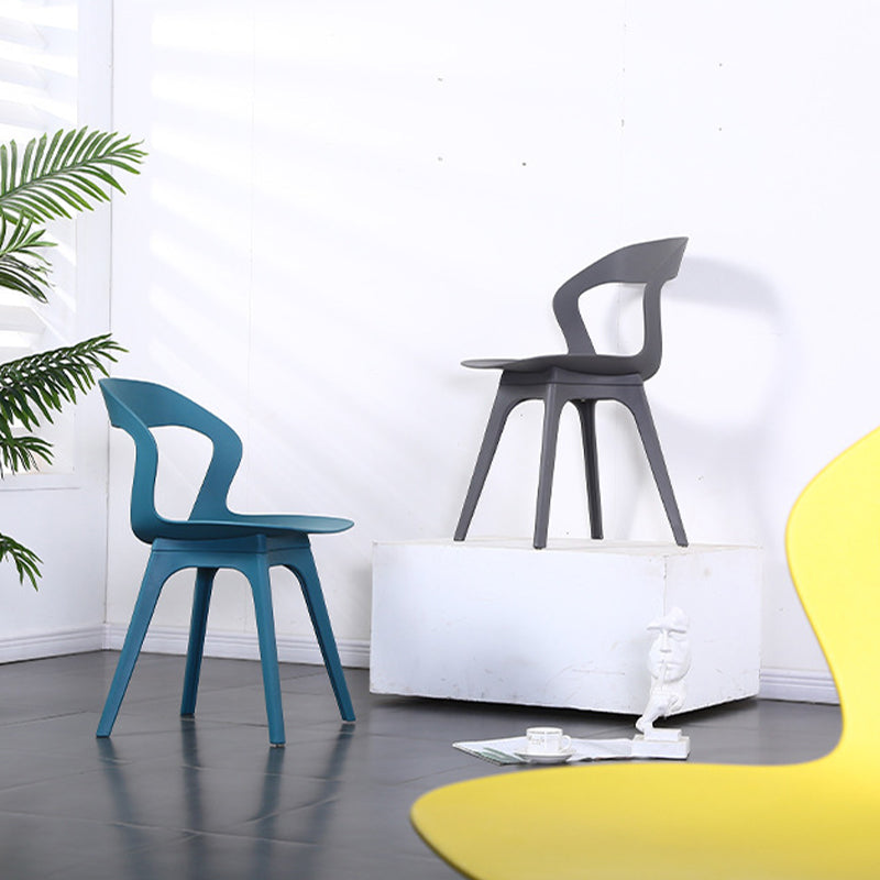 Contemporary Kitchen Dining Chair Vinyl Open Back Side Chair Clearhalo 'Dining Chairs' 'Dining Tables & Seating' 'dining_chair' 'furn' 'furn_dining_chair' 'Furniture' 'Kitchen & Dining Furniture' 6452753