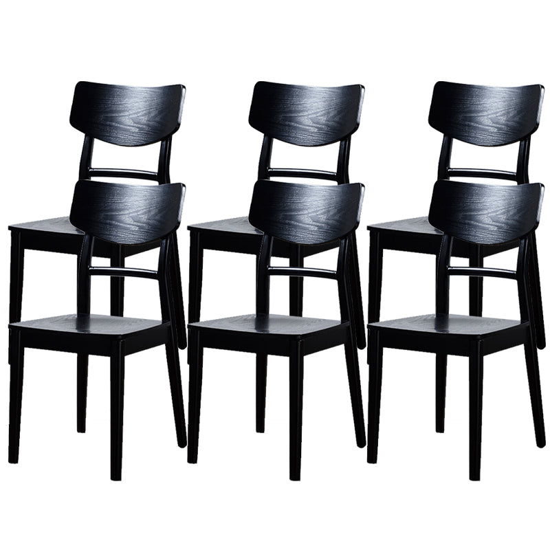 Black Modern Side Chair Solid Wood Dining Chair for Living Room 6 Piece Set Clearhalo 'Dining Chairs' 'Dining Tables & Seating' 'dining_chair' 'furn' 'furn_dining_chair' 'Furniture' 'Kitchen & Dining Furniture' 6452760