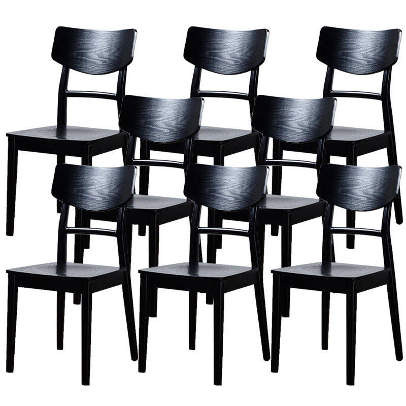 Black Modern Side Chair Solid Wood Dining Chair for Living Room 8 Piece Set Clearhalo 'Dining Chairs' 'Dining Tables & Seating' 'dining_chair' 'furn' 'furn_dining_chair' 'Furniture' 'Kitchen & Dining Furniture' 6452762