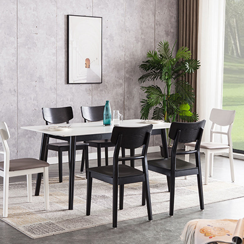 Black Modern Side Chair Solid Wood Dining Chair for Living Room Clearhalo 'Dining Chairs' 'Dining Tables & Seating' 'dining_chair' 'furn' 'furn_dining_chair' 'Furniture' 'Kitchen & Dining Furniture' 6452769