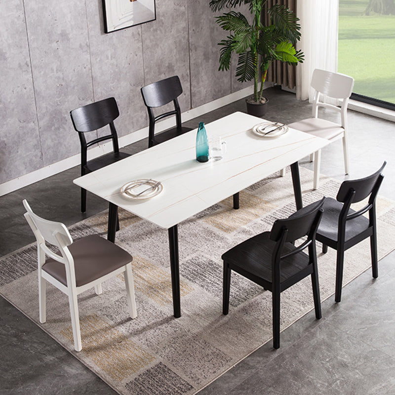 Black Modern Side Chair Solid Wood Dining Chair for Living Room Clearhalo 'Dining Chairs' 'Dining Tables & Seating' 'dining_chair' 'furn' 'furn_dining_chair' 'Furniture' 'Kitchen & Dining Furniture' 6452771