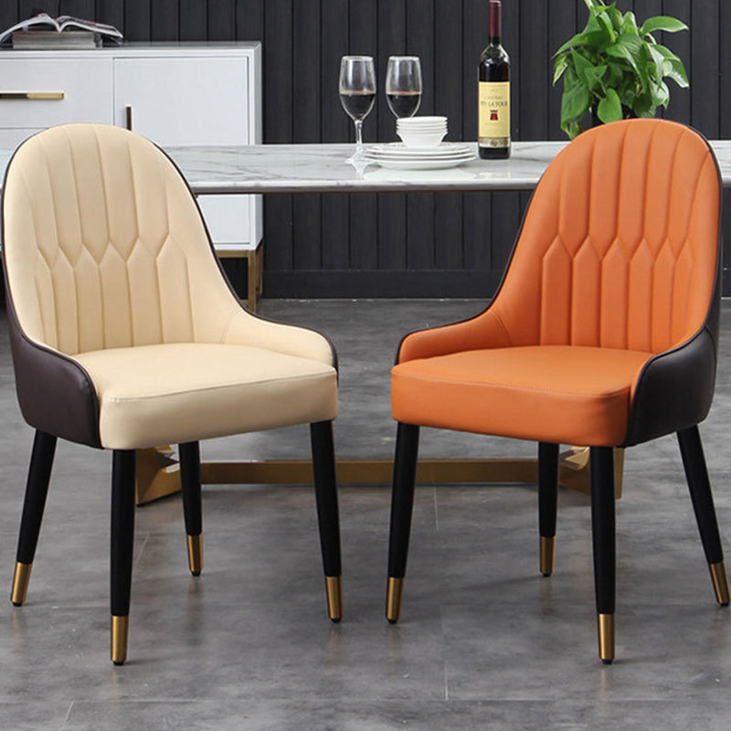 Glam Parsons Side Chair PU Leather Indoor Dining Chair for Living Room Clearhalo 'Dining Chairs' 'Dining Tables & Seating' 'dining_chair' 'furn' 'furn_dining_chair' 'Furniture' 'Kitchen & Dining Furniture' 6452818