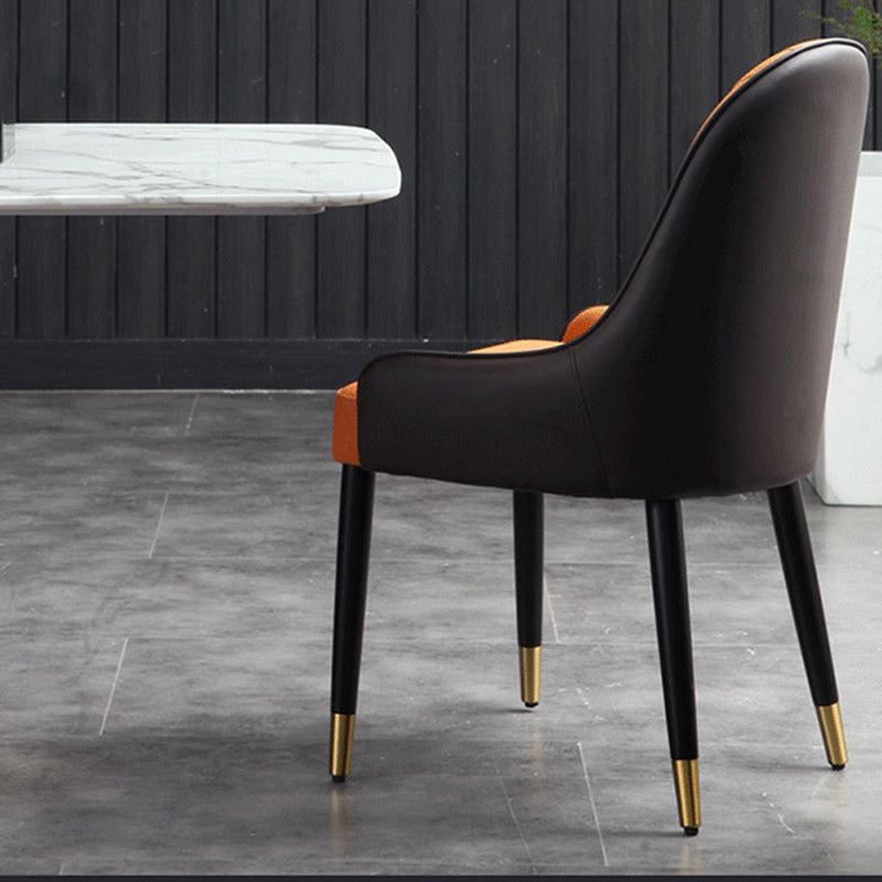 Glam Parsons Side Chair PU Leather Indoor Dining Chair for Living Room Clearhalo 'Dining Chairs' 'Dining Tables & Seating' 'dining_chair' 'furn' 'furn_dining_chair' 'Furniture' 'Kitchen & Dining Furniture' 6452822