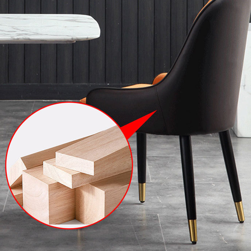 Glam Parsons Side Chair PU Leather Indoor Dining Chair for Living Room Clearhalo 'Dining Chairs' 'Dining Tables & Seating' 'dining_chair' 'furn' 'furn_dining_chair' 'Furniture' 'Kitchen & Dining Furniture' 6452826