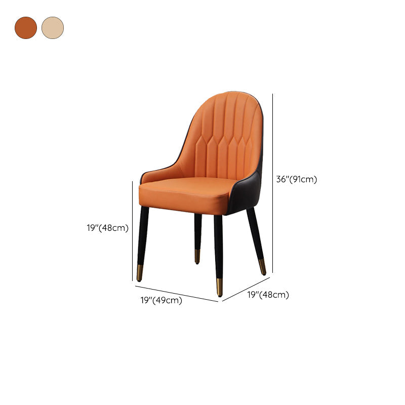 Glam Parsons Side Chair PU Leather Indoor Dining Chair for Living Room Clearhalo 'Dining Chairs' 'Dining Tables & Seating' 'dining_chair' 'furn' 'furn_dining_chair' 'Furniture' 'Kitchen & Dining Furniture' 6452828