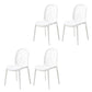 Contemporary Kitchen Dining Side Chair Plastic Armless Chair White 4 Piece Set Clearhalo 'Dining Chairs' 'Dining Tables & Seating' 'dining_chair' 'furn' 'furn_dining_chair' 'Furniture' 'Kitchen & Dining Furniture' 6452842