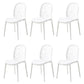 Contemporary Kitchen Dining Side Chair Plastic Armless Chair White 6 Piece Set Clearhalo 'Dining Chairs' 'Dining Tables & Seating' 'dining_chair' 'furn' 'furn_dining_chair' 'Furniture' 'Kitchen & Dining Furniture' 6452844