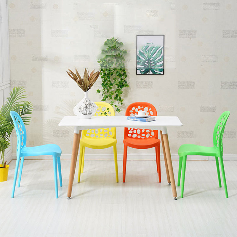 Contemporary Kitchen Dining Side Chair Plastic Armless Chair Clearhalo 'Dining Chairs' 'Dining Tables & Seating' 'dining_chair' 'furn' 'furn_dining_chair' 'Furniture' 'Kitchen & Dining Furniture' 6452845