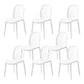 Contemporary Kitchen Dining Side Chair Plastic Armless Chair White 8 Piece Set Clearhalo 'Dining Chairs' 'Dining Tables & Seating' 'dining_chair' 'furn' 'furn_dining_chair' 'Furniture' 'Kitchen & Dining Furniture' 6452846