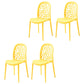 Contemporary Kitchen Dining Side Chair Plastic Armless Chair Yellow 4 Piece Set Clearhalo 'Dining Chairs' 'Dining Tables & Seating' 'dining_chair' 'furn' 'furn_dining_chair' 'Furniture' 'Kitchen & Dining Furniture' 6452849