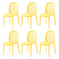 Contemporary Kitchen Dining Side Chair Plastic Armless Chair Yellow 6 Piece Set Clearhalo 'Dining Chairs' 'Dining Tables & Seating' 'dining_chair' 'furn' 'furn_dining_chair' 'Furniture' 'Kitchen & Dining Furniture' 6452851