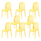 Contemporary Kitchen Dining Side Chair Plastic Armless Chair Yellow 8 Piece Set Clearhalo 'Dining Chairs' 'Dining Tables & Seating' 'dining_chair' 'furn' 'furn_dining_chair' 'Furniture' 'Kitchen & Dining Furniture' 6452853