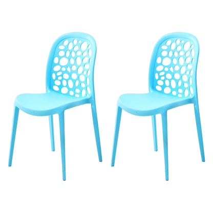 Contemporary Kitchen Dining Side Chair Plastic Armless Chair Blue 2 Piece Set Clearhalo 'Dining Chairs' 'Dining Tables & Seating' 'dining_chair' 'furn' 'furn_dining_chair' 'Furniture' 'Kitchen & Dining Furniture' 6452855