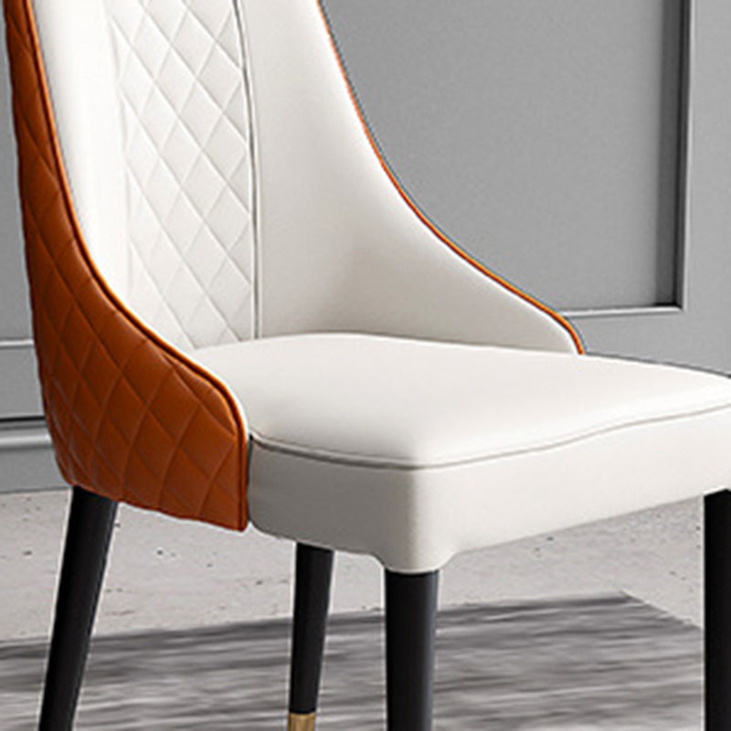 Glam Style Parsons Side Chair Leather Indoor Dining Chair with Wooden Base Clearhalo 'Dining Chairs' 'Dining Tables & Seating' 'dining_chair' 'furn' 'furn_dining_chair' 'Furniture' 'Kitchen & Dining Furniture' 6452893