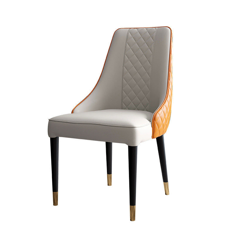 Glam Style Parsons Side Chair Leather Indoor Dining Chair with Wooden Base Clearhalo 'Dining Chairs' 'Dining Tables & Seating' 'dining_chair' 'furn' 'furn_dining_chair' 'Furniture' 'Kitchen & Dining Furniture' 6452895