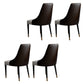 Glam Style Parsons Side Chair Leather Indoor Dining Chair with Wooden Base Coffee-White 4 Piece Set Clearhalo 'Dining Chairs' 'Dining Tables & Seating' 'dining_chair' 'furn' 'furn_dining_chair' 'Furniture' 'Kitchen & Dining Furniture' 6452906