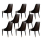 Glam Style Parsons Side Chair Leather Indoor Dining Chair with Wooden Base Coffee-White 8 Piece Set Clearhalo 'Dining Chairs' 'Dining Tables & Seating' 'dining_chair' 'furn' 'furn_dining_chair' 'Furniture' 'Kitchen & Dining Furniture' 6452908