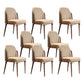 Glam Style Parsons Side Chair Leather Dining Chair with Wooden Legs