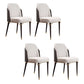 Glam Style Parsons Side Chair Leather Dining Chair with Wooden Legs