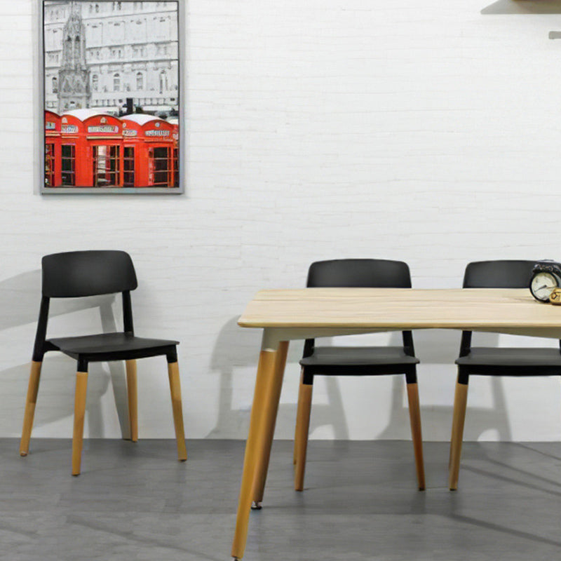 Dining Room Armless Chairs Open Back Solid Wood Legs Chair for Kitchen Clearhalo 'Dining Chairs' 'Dining Tables & Seating' 'dining_chair' 'furn' 'furn_dining_chair' 'Furniture' 'Kitchen & Dining Furniture' 6452976