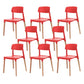 Dining Room Armless Chairs Open Back Solid Wood Legs Chair for Kitchen Red 8 Piece Set Clearhalo 'Dining Chairs' 'Dining Tables & Seating' 'dining_chair' 'furn' 'furn_dining_chair' 'Furniture' 'Kitchen & Dining Furniture' 6452977